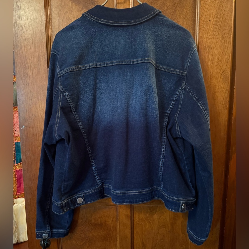 Lane Bryant Dark Blue Denim Jean Jacket Size 20 - Picture 3 of 3